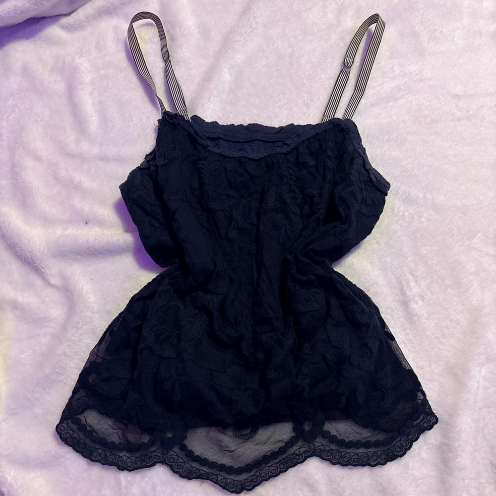 Vintage A&F floral lace tank